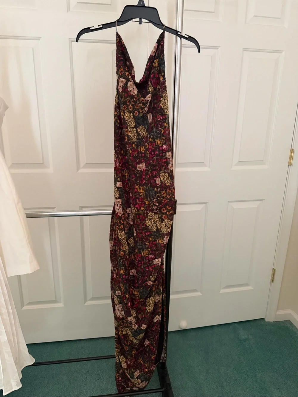 Amanda Uprichard Elektra Backless Maxi Dress in Floral Multi-Color
